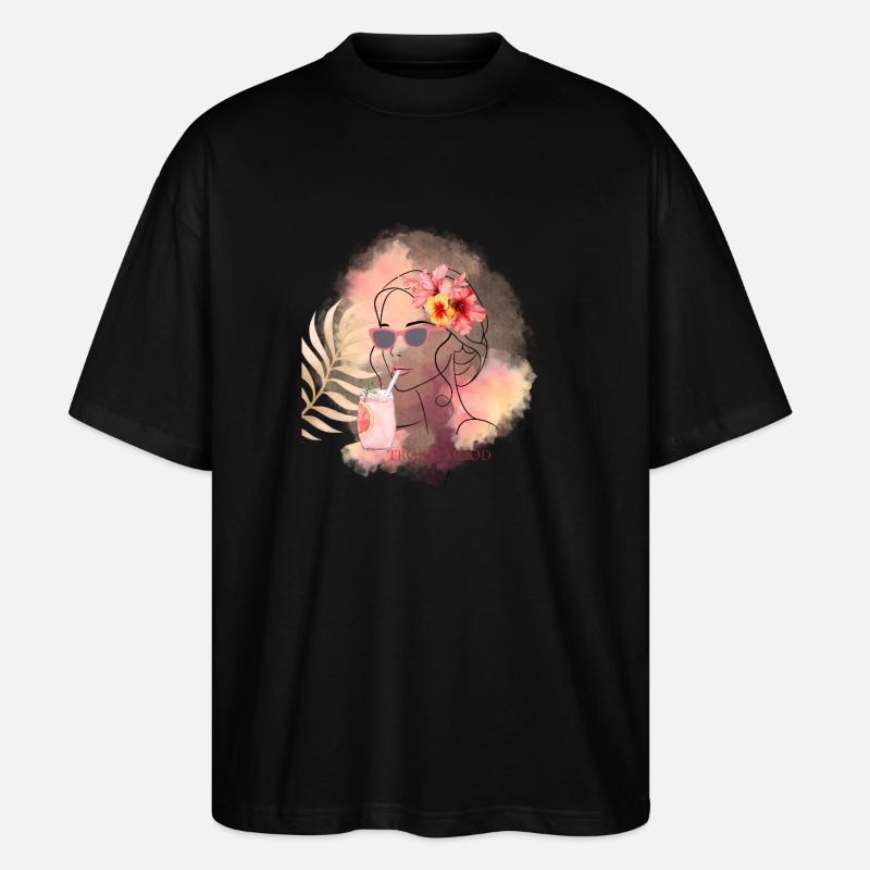 Tropic Mood Summer Design - Stanley/Stella Oversized Unisex Bio T-Shirt Blaster 2.0 - Schwarz
