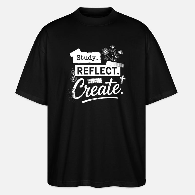 Lerne. Reflektiere. Erschaffe. - Stanley/Stella Oversized Unisex Bio T-Shirt Blaster 2.0 - Schwarz