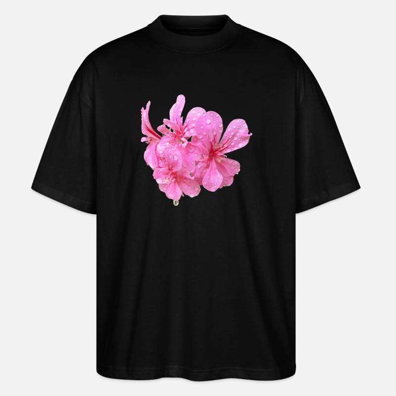 Vibrant_Pink_Geranium_Flowers - T-shirt bio Blaster 2.0 coupe oversize Stanley/Stella Unisexe - noir