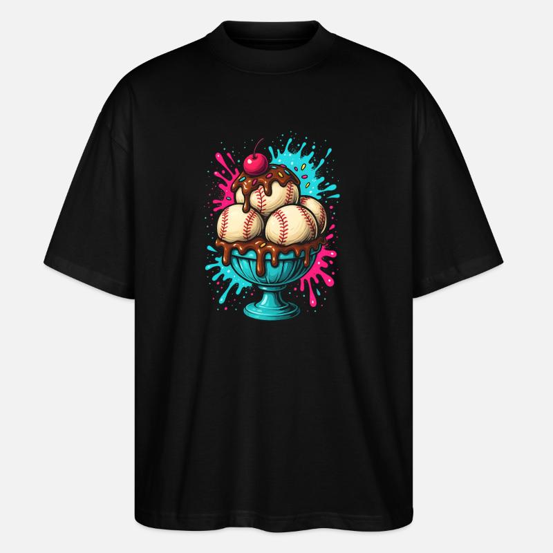Plaisir Sundae de baseball - T-shirt bio Blaster 2.0 coupe oversize Stanley/Stella Unisexe - noir