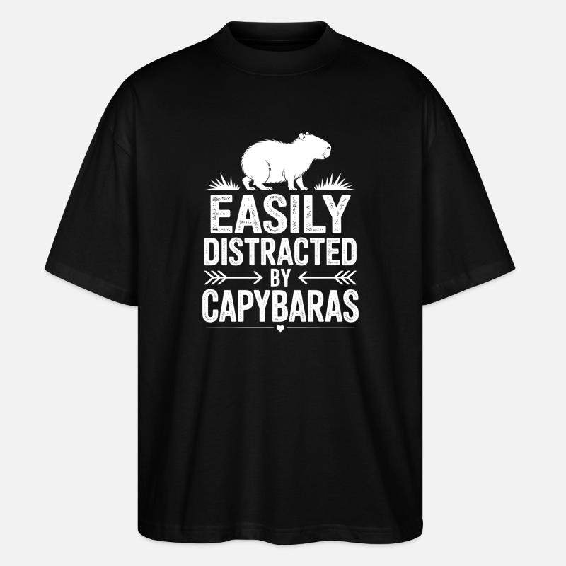 Capybara Sprüche Capybara Lustig Capybara Geschenk - Stanley/Stella Oversized Unisex Bio T-Shirt Blaster 2.0 - Schwarz