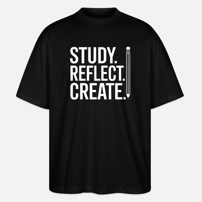 Étudier Réfléter Créer une affiche - T-shirt bio Blaster 2.0 coupe oversize Stanley/Stella Unisexe - noir