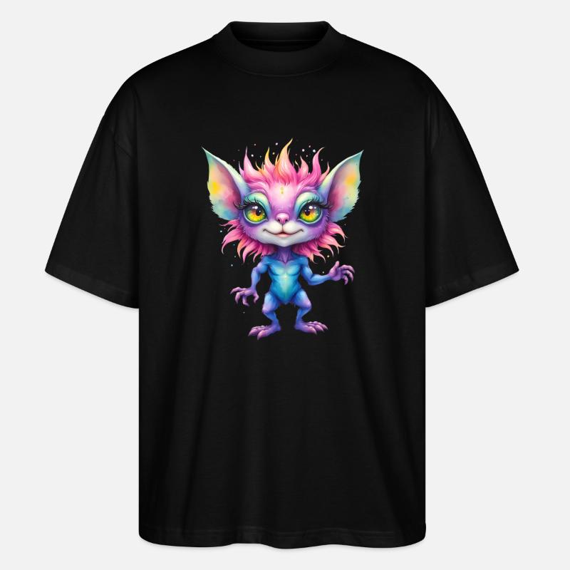 Créature arc-en-ciel fantastique - T-shirt bio Blaster 2.0 coupe oversize Stanley/Stella Unisexe - noir