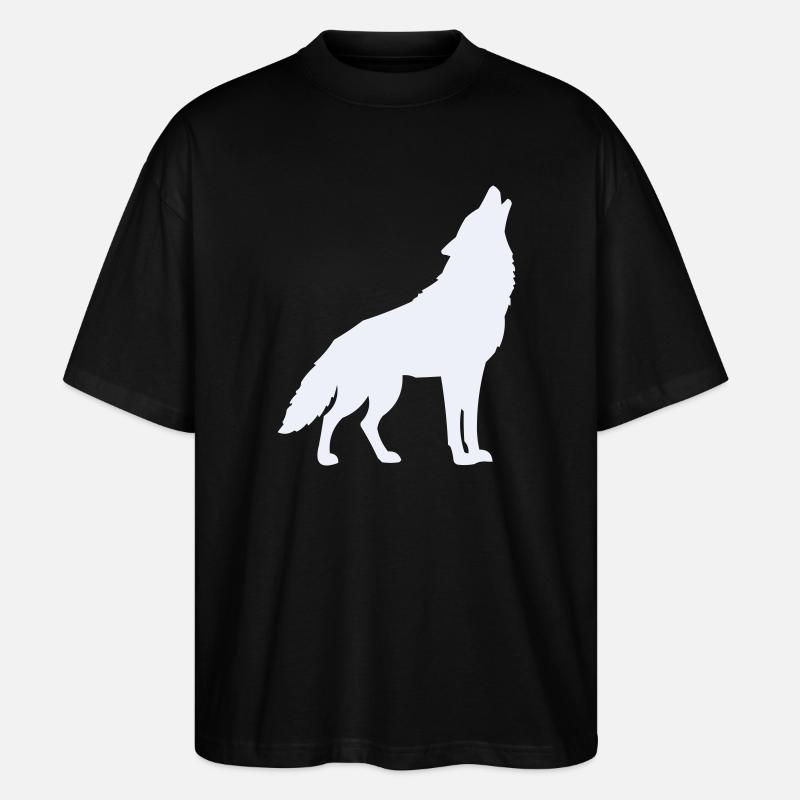Wolfsilhouette Mondlicht - Stanley/Stella Oversized Unisex Bio T-Shirt Blaster 2.0 - Schwarz