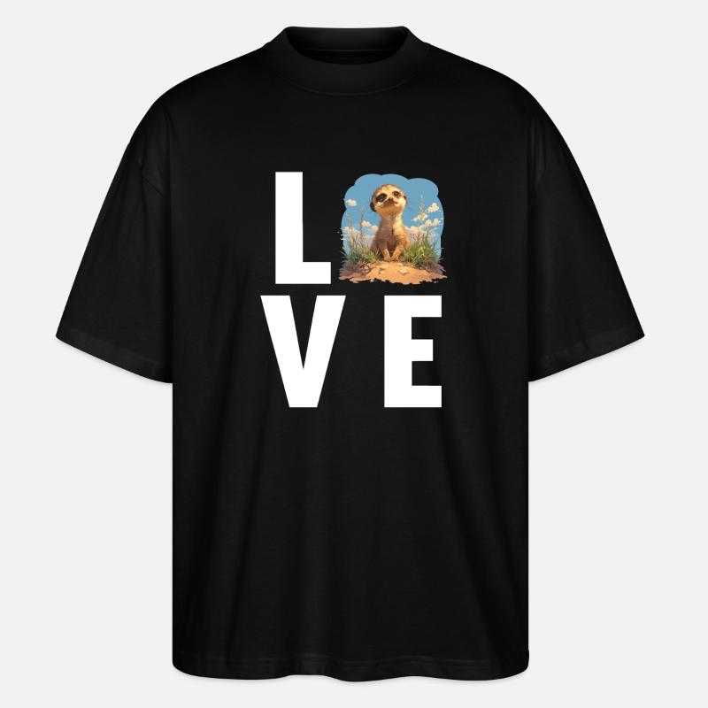 Suricate Erdmännchen - T-shirt bio Blaster 2.0 coupe oversize Stanley/Stella Unisexe - noir
