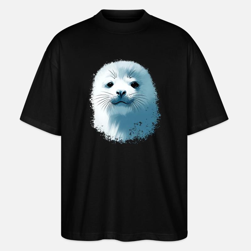 Bébé phoque - T-shirt bio Blaster 2.0 coupe oversize Stanley/Stella Unisexe - noir