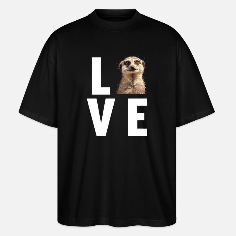 Meerkat Erdmännchen - Stanley/Stella Oversized Unisex Bio T-Shirt Blaster 2.0 - Schwarz