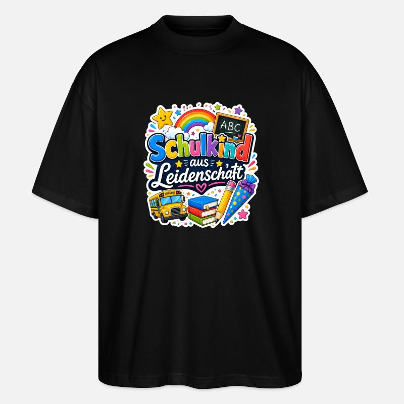 Schulkind 2026 Einschulung 2026 Schulanfang - Stanley/Stella Oversized Unisex Bio T-Shirt Blaster 2.0 - Schwarz