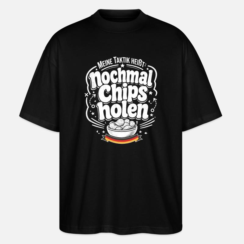 Nochmal Chips holen Taktik - Stanley/Stella Oversized Unisex Bio T-Shirt Blaster 2.0 - Schwarz