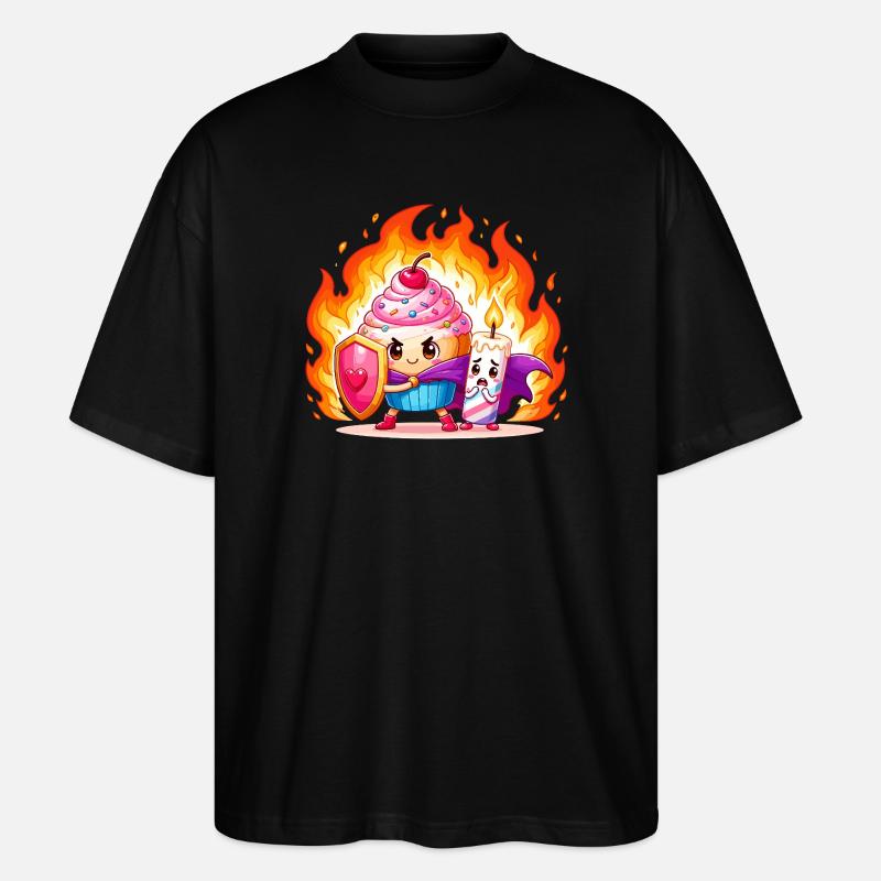 Duo Héros Fire Cake - T-shirt bio Blaster 2.0 coupe oversize Stanley/Stella Unisexe - noir