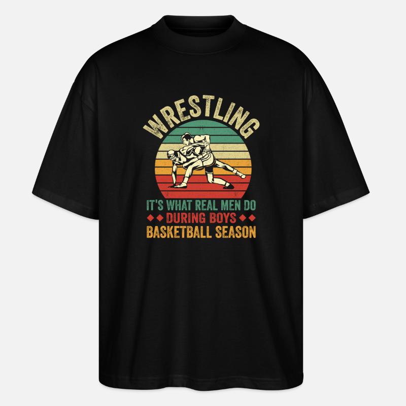 Ringen vs Basketball Retro-Design - Stanley/Stella Oversized Unisex Bio T-Shirt Blaster 2.0 - Schwarz
