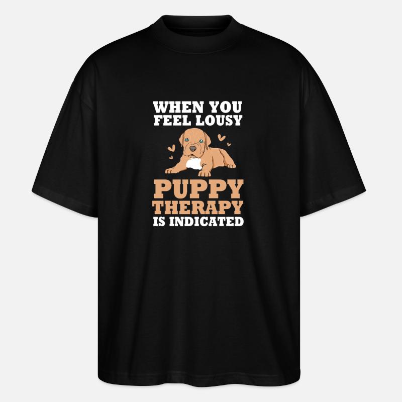 Chien de thérapie - T-shirt bio Blaster 2.0 coupe oversize Stanley/Stella Unisexe - noir