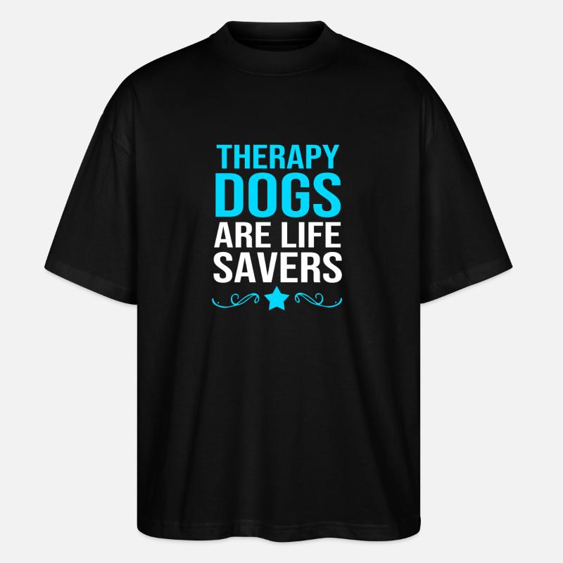 Chien de thérapie - T-shirt bio Blaster 2.0 coupe oversize Stanley/Stella Unisexe - noir