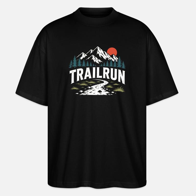 Trailrun - Stanley/Stella Oversized Unisex Bio T-Shirt Blaster 2.0 - Schwarz