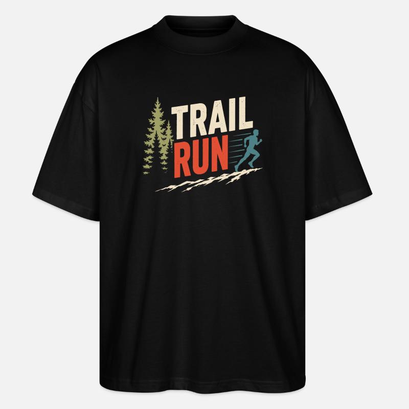 Course sur sentier - T-shirt bio Blaster 2.0 coupe oversize Stanley/Stella Unisexe - noir