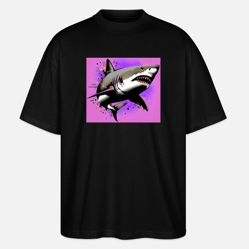 Requin - T-shirt bio Blaster 2.0 coupe oversize Stanley/Stella Unisexe - noir
