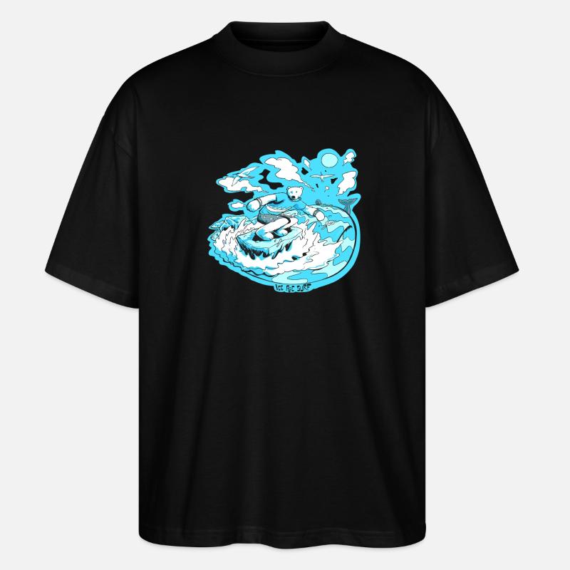 Eisbär-Surfer - Stanley/Stella Oversized Unisex Bio T-Shirt Blaster 2.0 - Schwarz