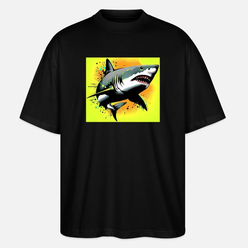 Requin - T-shirt bio Blaster 2.0 coupe oversize Stanley/Stella Unisexe - noir