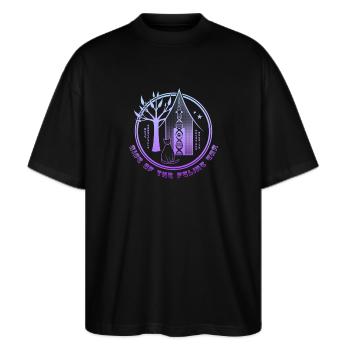 Rise of the Feline Era - Stanley/Stella Oversized Unisex Organic T-shirt Blaster 2.0 - black - Front - Alina (178cm) & Michal (187cm)
