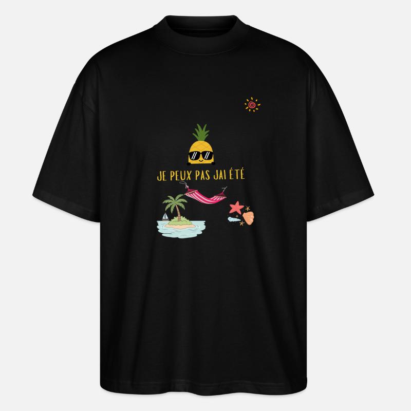 Ananas chic été hamac - T-shirt bio Blaster 2.0 coupe oversize Stanley/Stella Unisexe - noir