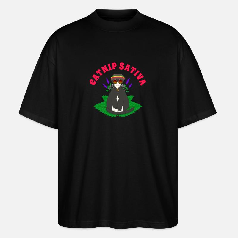 Herbe à chat Sativa - T-shirt bio Blaster 2.0 coupe oversize Stanley/Stella Unisexe - noir