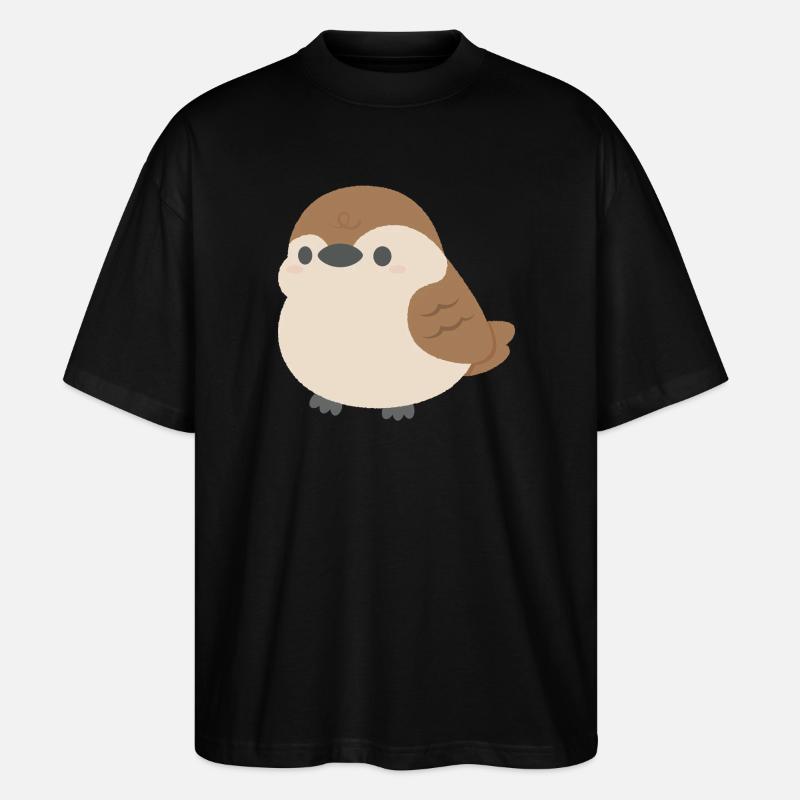 Rundlicher Spatz - Stanley/Stella Oversized Unisex Bio T-Shirt Blaster 2.0 - Schwarz