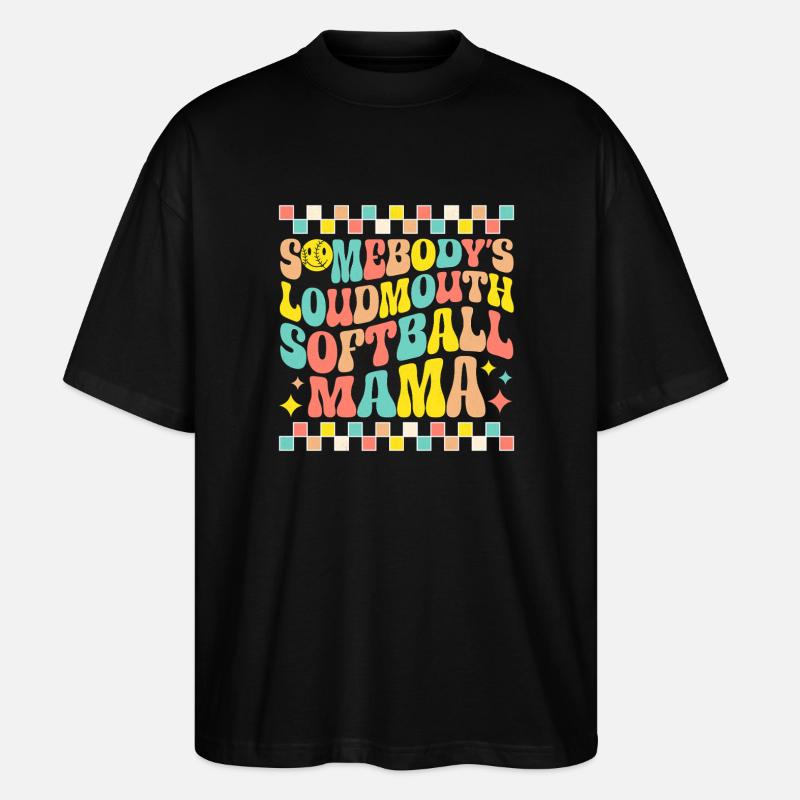 Softball Mama im Retro-Stil - Stanley/Stella Oversized Unisex Bio T-Shirt Blaster 2.0 - Schwarz