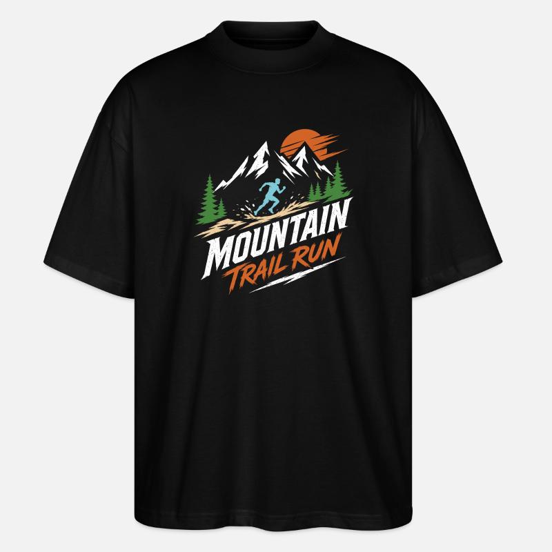 Mountain Trail Run - Stanley/Stella Oversized Unisex Bio T-Shirt Blaster 2.0 - Schwarz