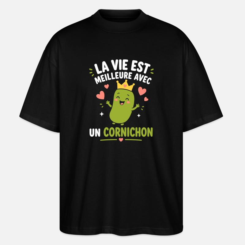 Cornichon - T-shirt bio Blaster 2.0 coupe oversize Stanley/Stella Unisexe - noir