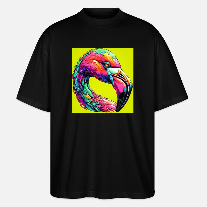 Flamingo - Stanley/Stella Oversized Unisex Bio T-Shirt Blaster 2.0 - Schwarz