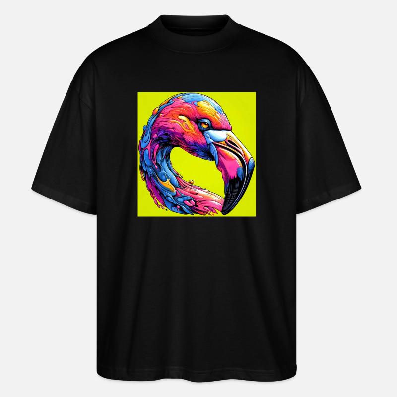 Flamingo - Stanley/Stella Oversized Unisex Bio T-Shirt Blaster 2.0 - Schwarz