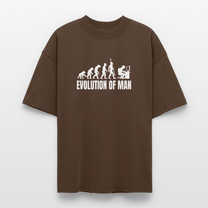 Programmer Computer Freak Evolution Retro Stanley/Stella Oversized Unisex Organic T-shirt Blaster 2.0