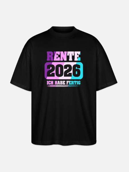 Rentner Rente 2026 - Stanley/Stella Oversized Unisex Bio T-Shirt Blaster 2.0 - Schwarz