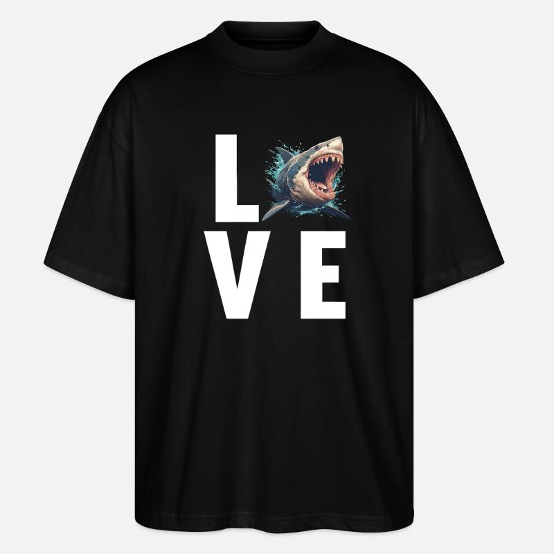 Requins Requin - T-shirt bio Blaster 2.0 coupe oversize Stanley/Stella Unisexe - noir