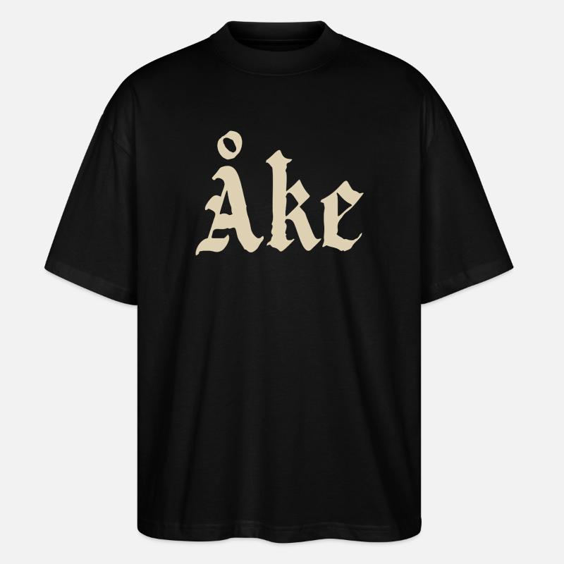 Åke Gothic Monogram Lettering - Stanley/Stella Oversized Unisex Organic T-shirt Blaster 2.0 - black