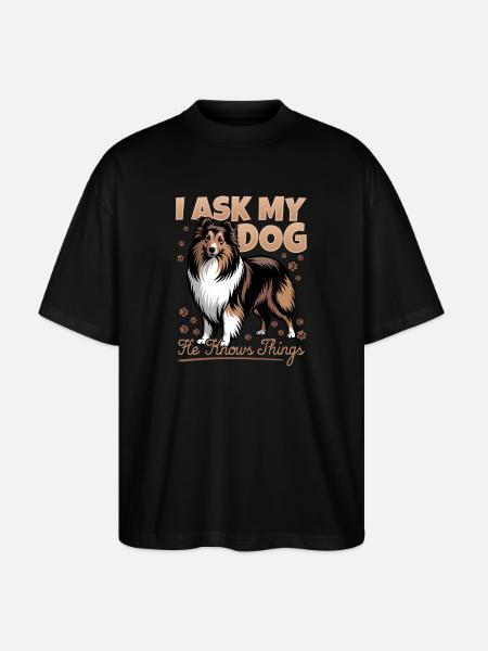 Shetland Sheepdog Sheltie Dog Breed - Stanley/Stella Oversized Unisex Organic T-shirt Blaster 2.0 - black