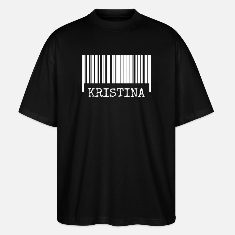 Cod à barres Kristina - T-shirt bio Blaster 2.0 coupe oversize Stanley/Stella Unisexe - noir