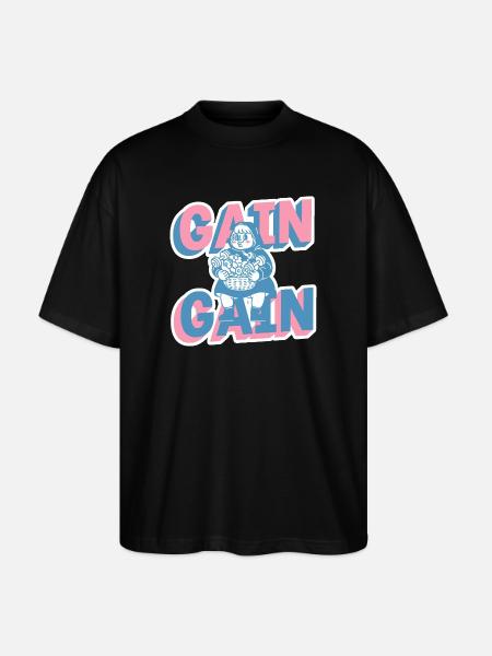 Gain Gain Gym-Mädchen Cartoon - Stanley/Stella Oversized Unisex Bio T-Shirt Blaster 2.0 - Schwarz