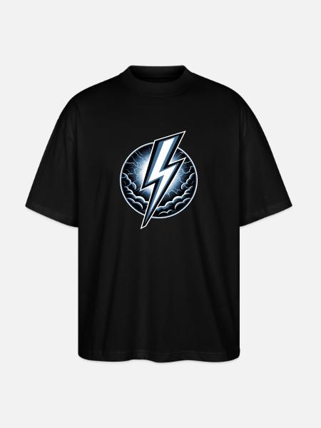 Blitz Blitzschlag Gewitter Strom Sturm - Stanley/Stella Oversized Unisex Bio T-Shirt Blaster 2.0 - Schwarz