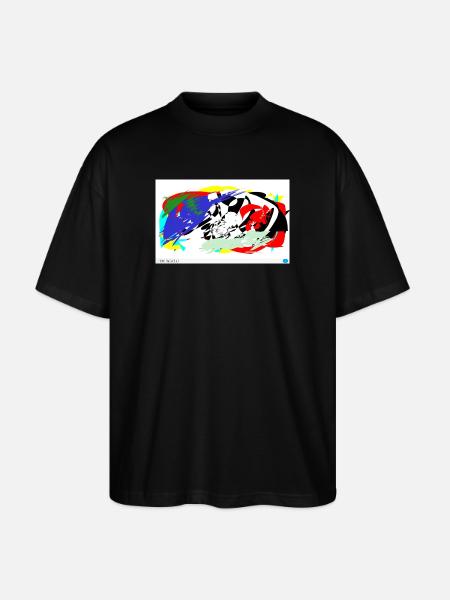 Farbschlachten Linien - Stanley/Stella Oversized Unisex Bio T-Shirt Blaster 2.0 - Schwarz
