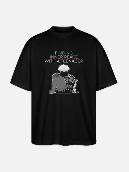Paix intérieure avec un adolescent - T-shirt bio Blaster 2.0 coupe oversize Stanley/Stella Unisexe - noir