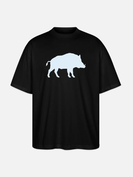 Blue Wild Boar Silhouette - Stanley/Stella Oversized Unisex Organic T-shirt Blaster 2.0 - black