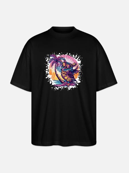 Vacances d’été Owl - T-shirt bio Blaster 2.0 coupe oversize Stanley/Stella Unisexe - noir