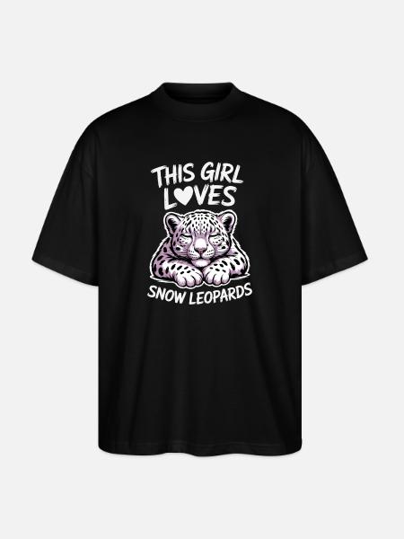 Schneeleopard Sprüche Süßes Schneeleopard Geschenk - Stanley/Stella Oversized Unisex Bio T-Shirt Blaster 2.0 - Schwarz