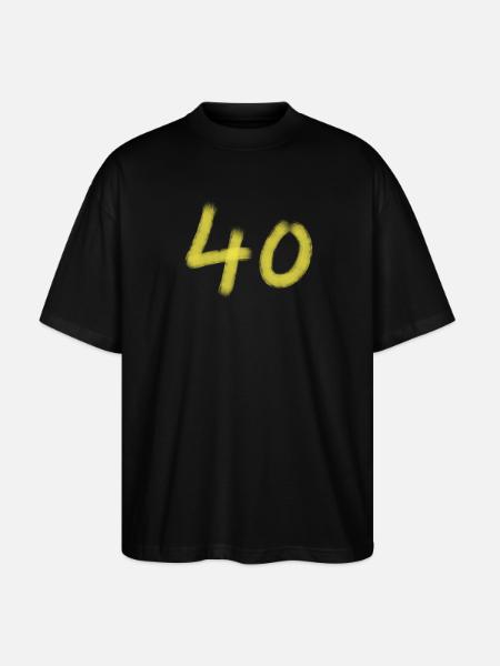 40er Jubiläums Pinselstrich - Stanley/Stella Oversized Unisex Bio T-Shirt Blaster 2.0 - Schwarz