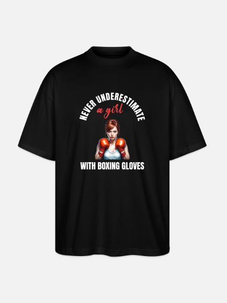 Boxer Girl Power - Stanley/Stella Oversized Unisex Organic T-shirt Blaster 2.0 - black