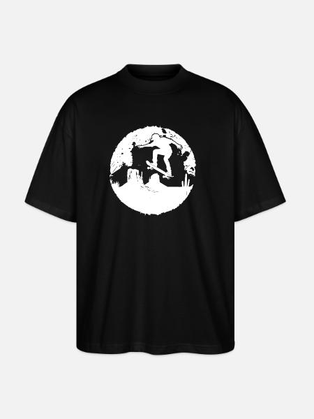 Skateboarder Drawing - Stanley/Stella Oversized Unisex Organic T-shirt Blaster 2.0 - black