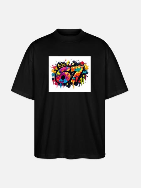 Königliche 67 Farbexplosion - Stanley/Stella Oversized Unisex Bio T-Shirt Blaster 2.0 - Schwarz