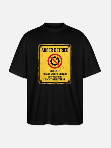 Außer Betrieb Warnschild - Stanley/Stella Oversized Unisex Bio T-Shirt Blaster 2.0 - Schwarz