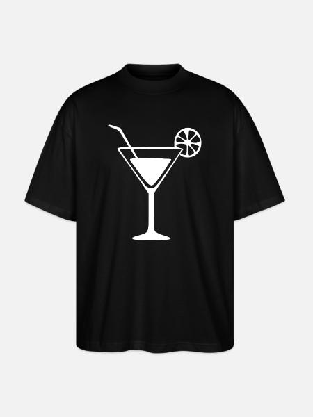 Cocktail Cocktailglas Geschenk Barkeeper - Stanley/Stella Oversized Unisex Bio T-Shirt Blaster 2.0 - Schwarz